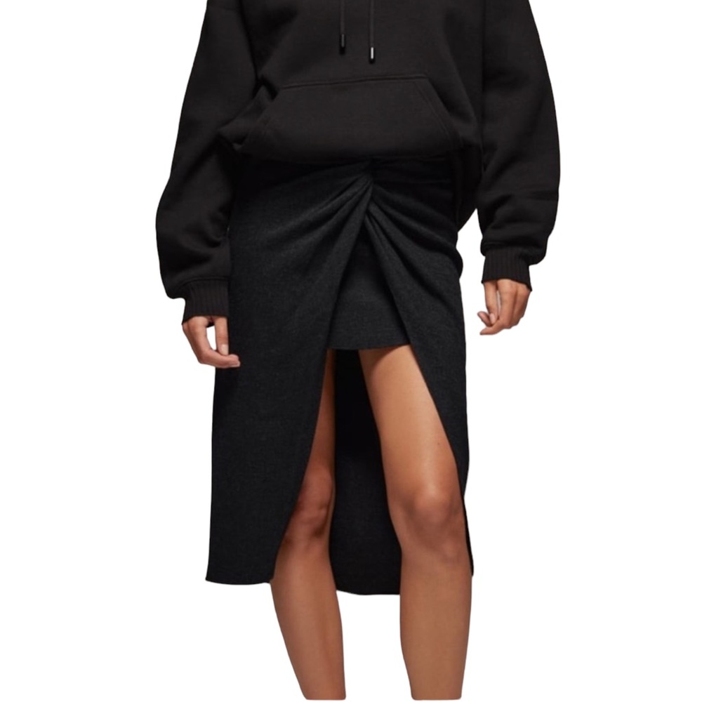 Zara Front Twist Knot Midi Skirt Over a Mini Skirt NWT (Z)